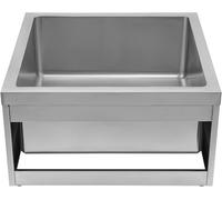 Évier Commercial en Acier Inoxydable avec Dosseret - Évier à Une Cuve pour Le Nettoyage des Sols, Idéal pour Les Restaurants Et Les Cuisines, Silver 24” x 24” x 13” Without Backsplash