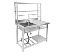 Évier commercial en acier inoxydable multifonction, évier autoportant, adapté pour le jardin, le camping et la cuisine.