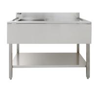 Évier Commercial en Inox à 1 Cuve d'Égouttoir à Droite 120 x 60 x 105 cm