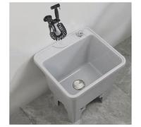 Évier Commercial en Polypropylène Évier Portable pour Usage Domestique de 40/50cm Vidange par Simple Pression sur Un Bouton Robinet à Double Commande avec Pistolet Pulvérisateur