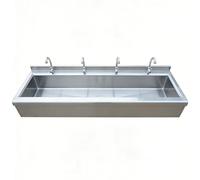 Évier Commercial Mural en Acier Inoxydable 304, Lavabo de Lavage des Mains Multi-Stations Robuste, Bac Utilitaire Commercial Mural Suspendu pour École Restaurant Chantier Industrie Extérieur