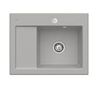 Évier compact encastrable Villeroy und Boch Subway 45 331302KD à droite, avec garniture de vidage , commande excentrique, 650 x 510 mm, Fossil CeramicPlus