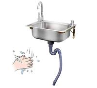 Evier Cuisine 1 Bac, Bol Unique Lave main Évier En Acier Inoxydable, Evier Avec Egouttoir Robinet, pour Faire la Plonge Cuisine de Restaurants, Salle de Bain, Garages, Entrepôts ( Size : 38x33x14cm/15