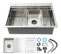 Evier Cuisine 1 Bac, Evier Inox Avec Egouttoir Et Évier Mobile Et Planche À Découper,lavabo Cuisine Avecavec Trous Pour Robinets Et Distributeur De Savon(SilverA,70x50cm)