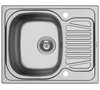 Évier Cuisine 62x50cm Encastrable Sparta 45cm Modèle Pyramis 1B 1D 2 Trous