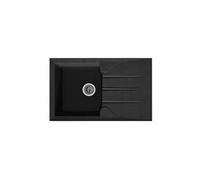 Evier cuisine a encastrer 1 bac + 1 egouttoir Aloa - Resine - 81 x 50 cm - Noir