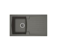 Evier cuisine a encastrer 1 bac + 1 égouttoir Arena - Résine - 86 x 50 cm - Gris béton