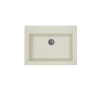 STRADOUR Evier cuisine a encastrer 1 bac sans egouttoir Hexo - Resine - 66 x 50 cm - Blanc Blanc uni G