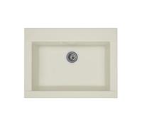 Evier cuisine a encastrer 1 bac sans égouttoir Hexo - Résine - 66 x 50 cm - Blanc