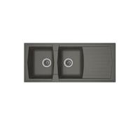 Evier cuisine a encastrer 2 bacs 1 égouttoir Arena Résine 116 50 cm béto