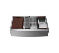 Evier Cuisine Campagnard Evier à Encastrer en Inox 304 Une Cuve 84x56 cm