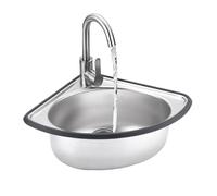 Évier cuisine Évier d'Angle de Cuisine,Lavabo d'angle en Inox, Evier de Cuisine 1 bac,Évier triangulaire d'angle mural,32x26x13 cm,32x26x15 cm(Deep 15cm)