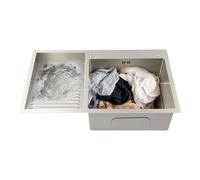 évier Cuisine, évier de Buanderie En Acier Inoxydable pour La Maison, Bac à Lessive avec Planche à Laver, éviers de Cuisine Carré En Argent 80 * 48cm, pour La Maison Piscine Balcon Salle de Lavage