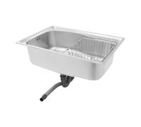 Évier Cuisine Inox Brossé, Grande Capacité Rectangulaire | Égouttoir Panier Inclus, Montage Facile, Salle Blanche Restaurant Buanderie Maison, Moderne, 65x44x20cm