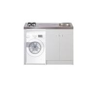 Evier cuisinette + domino gaz largeur 140 cm sans réfrigérateur niche lv ou mal