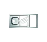 Evier cuisinette - Moderna - Noventa - Inox - 1 bac - Rectangulaire - Blanc
