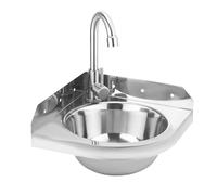 Évier d'angle mural en acier inoxydable avec lavabo pour camping-car, bateau, salle de bain, cuisine et toilettes