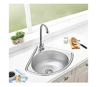 Évier d'angle mural en acier inoxydable - Mini lavabo triangulaire facile à installer Design artistique Finition argentée épaisse (34 x 34 cm) - Parfait pour les salles de bains