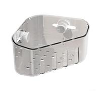 Évier d'angle pour panier avec presse pour vider l'évacuation, porte-éponge à ventouse et panier pour cuisine, salle de bain, étagère de rangement triangulaire pour brosse à savon, gris ou transparent