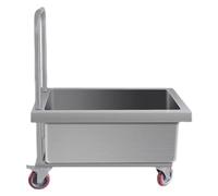 Évier de 45,7 cm de profondeur en acier inoxydable pour vadrouille intérieur/extérieur, chariot mobile boîte de rangement pour linge, garage ou jardin extérieur, 80 x 50 x 88 cm