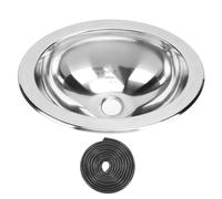 Évier de bar à bol simple en acier inoxydable nutriess polie 340x270x120 mm avec trou de vidange de 40 mm pour la cuisine de lle de bain caravane RV Caravan