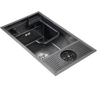 Évier De Bar Avec Rinceur De Verre, Évier De Cuisine De Préparation Encastré En Acier Inoxydable, Bol Simple De 21,7 Pouces, Avec Robinet Pliable, Distributeur De Savon