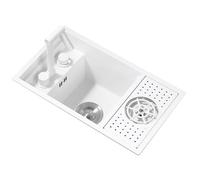 Évier de bar de cuisine caché en acier inoxydable - Housse invisible dissimulée pour camping-car et utilisation en extérieur - Lavabo blanc B (58 x 32 x 21 cm) - Parfait pour économiser de l'espace