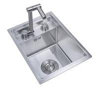 Évier de bar dissimulé - Bac unique en acier inoxydable pour petite cuisine avec couvercle, évier de comptoir pour laver les légumes, idéal pour salon de thé, office de bureau, espaces compacts (32 x