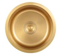 Évier de bar en acier inoxydable 304 doré à une cuve sous comptoir ou encastrable pour petite cuisine, balcon, décoration élégante, 3,40 x 40 cm, design durable et élégant