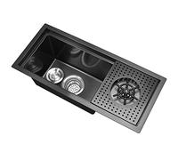 Évier de bar en acier inoxydable avec S Rr 59,4 x 25,9 cm Évier de préparation à cuve unique pour cuisine, hôtel, café, restaurant Wortat