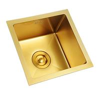 Évier de Bar en Or, évier de Bar sous Plan, Petit évier de préparation de comptoir de Bar, évier de Cuisine à Montage sur Plan en Acier Inoxydable 304 avec Ensemble de v