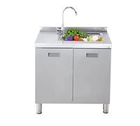 Évier De Buanderie Avec Meuble, Évier Utilitaire Extérieur Autoportant Avec Robinet Et Étagères De Rangement, Éviers De Cuisine Pour Restaurant, Bar, Buanderie, Garage, Jardin, 4526, Une Couleur, 60