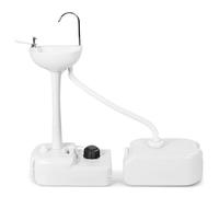 Évier de Camping à Roulette COSTWAY-Réservoir d'Eau 17L-Distributeur de Savon Liquide 3L-Pompe à Pied-Porte-Serviettes-Robinet