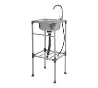 Évier de camping autoportant en acier inoxydable - 1 bac - 38 x 33 x 83 cm - Avec meuble bas - Capacité de charge de 60 kg - Pour garage, cuisine, arrière-cours