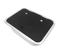 Évier de Camping-Car 15,2 X 11,2 X 5,44 Pouces, Bol Simple en Acier Inoxydable avec Couvercle en Verre trempé pour Bateau de Yacht de Camping-Car