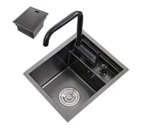 Évier de Camping-Car avec Robinet, évier de Cuisine en Acier Inoxydable, évier de Bar intégré, évier de Camping-Car, évier de Cuisine à Une cuve (Dimensions : 30 x 45 cm / 12 x 18 Pouces).