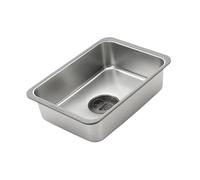 Évier de camping en acier inoxydable pour garage | Acier inoxydable de qualité, durable, trou de drainage avec couvercle d'étanchéité, compact 35,5 x 25 cm, pour le camping