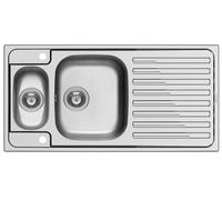 Evier de Cuisine 100x50cm Évier Encastré Amaltia 1,5 Piscine Trou Robinet