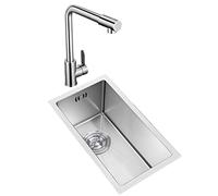 Évier de Cuisine 304 Bar en Acier Inoxydable Balcon Petit évier Mini Petit Lavabo sous Comptoir Évier à Cuve Unique Multifonction (Couleur : Argent, Taille : 33cm)