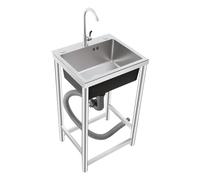Évier de cuisine 45 x 40 cm en acier inoxydable avec cuve insonorisée, évier encastrable moderne avec protection anti-condensation et robinet rotatif à 360° (45 x 40 x 22)