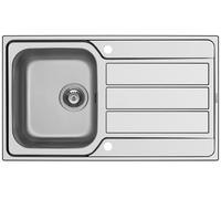 Evier de Cuisine 86x50cm Évier Encastré Athena 2x Trou de Robinet Égouttoir Inox