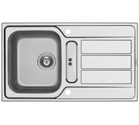 Evier de Cuisine 86x50cm Évier Encastré Athena 2x Trou Robinet Égouttoir Inox