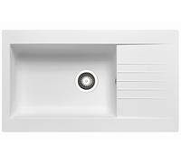 Evier de Cuisine 86x50cm Évier Encastré Parmi Trou Robinet Égouttoir 1 Lavabo