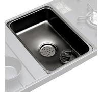 Évier de cuisine à cuve simple - Évier de camping en acier inoxydable, bassin à la maison, baignoire profonde avec bouchon de vidange intégré | Bol de vaisselle robuste, bassin de nettoyage pour la