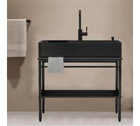 Évier de cuisine à cuve sur pied, coin rond de forme incurvée, évier utilitaire à cuve simple sur pied, for garage, restaurant, blanchisserie(80 * 45cm)