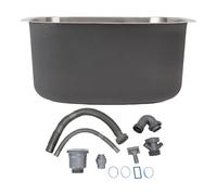 Évier de cuisine à cuve unique en acier inoxydable 304, évier de lavage intégré sous plan, conception rectangulaire pour cuisine, bar, salle de bain 38,5x32,5x18,5 cm