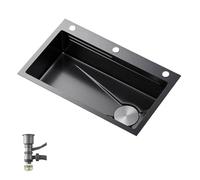 Évier de cuisine à une cuve en acier inoxydable avec de nombreux accessoires. Éviers modernes à encastrer par le dessus ou par le dessous pour cuisines et salles de bains.