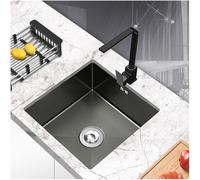 Évier de cuisine à une cuve, petit modèle en acier inoxydable, à encastrer par le dessus ou par le dessous, fabriqué à la main, anti-rayures, avec égouttoir réglable et facile à nettoyer.