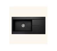 Evier de cuisine ALBA Granit Noir 1 bac 1 égouttoir à encastrer 1160x520 mm