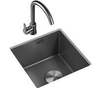 Évier de cuisine artisanal à encastrer, simple, pour poste de travail, bar de préparation, robinet d'eau chaude et froide (3830)